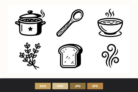 A Versatile Culinary Line Art Set for Branding and Graphics