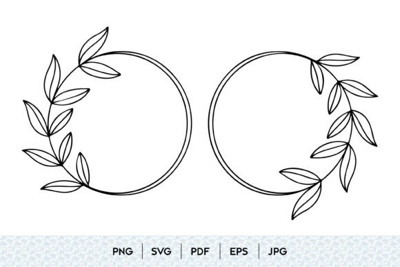Botanical Circle Frame SVG Bundle: Graphics & Illustrations