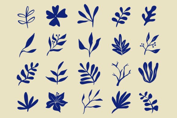 Botanical Leaf Silhouette Bundle Set: Graphics & Illustrations