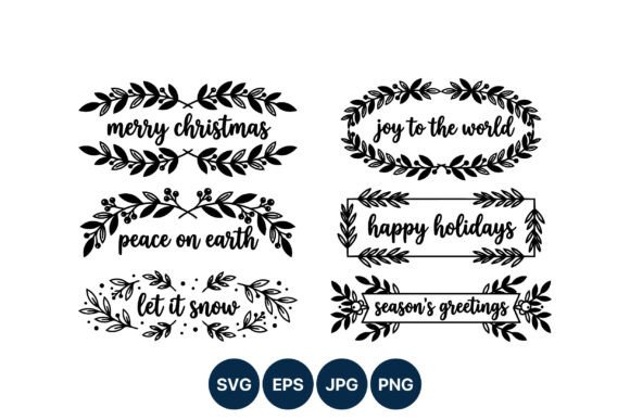 Christmas Calligraphy Winter Greeting Graphics & Illustrations