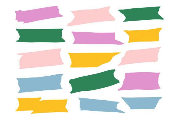 Colorful Brush Stroke Banner Shapes: Graphics & Illustrations