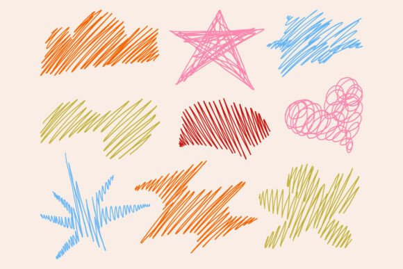 Colorful Scribble Highlight Vector Set: Graphics & Illustrations