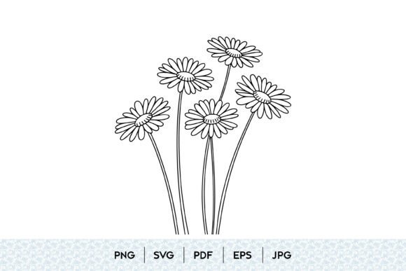 Daisy Flower Bouquet SVG: Floral Graphics & Illustrations