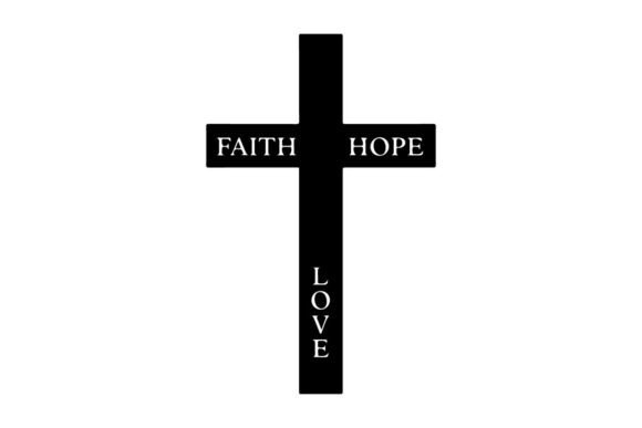 Faith Hope Love Cross Symbol with Bold T Graphics