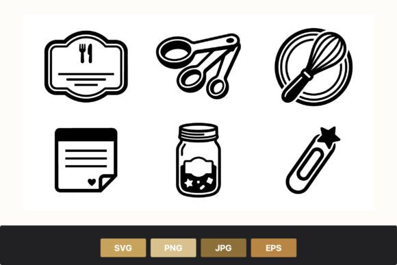 Kitchen Measuring Spoons Whisk Jar: Graphics & Illustrations