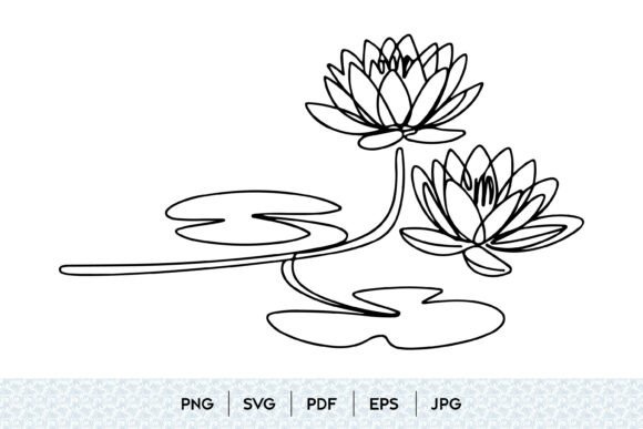 Lotus Flower Line Art SVG: Clean Graphics & Illustrations