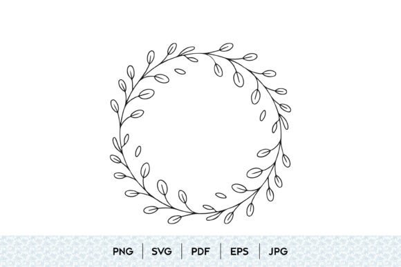 Minimal Botanical Wreath SVG: Clean Graphics & Illustrations