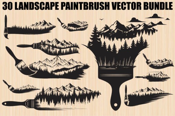Nature Landscape Paintbrush Graphics & Illustrations Review