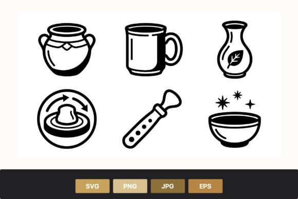 Pottery Mug Bowl Vector Icons: Graphics & Illustrations Review