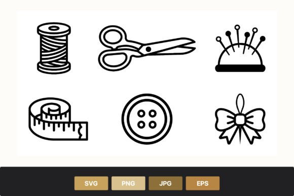 Sewing Tools Line Art Graphics & Illustrations Review