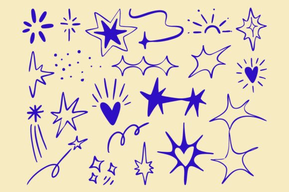 Sparkle Star Doodle Magic Elements Set: Graphics & Illustrations