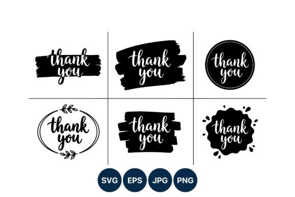 Thank You Script Brush Lettering Vector: Graphics & Illustrations