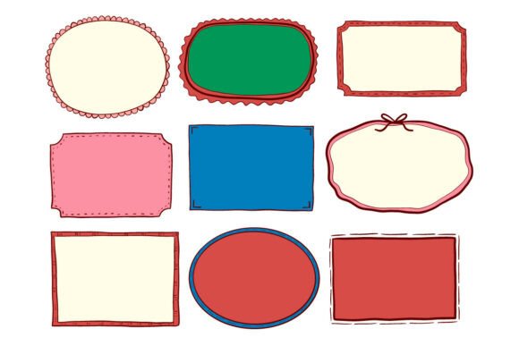 Vintage Hand Drawn Label Frames Set Pack: Graphics & Illustrations