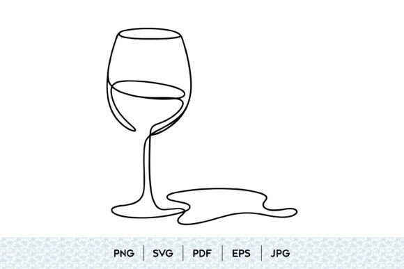 Wine Glass Line Art SVG